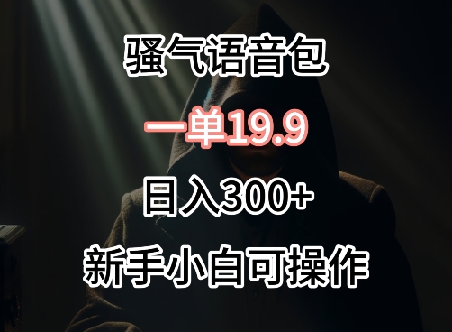 0成本卖骚气语音包，一单19.9.日入300+-唐人网创