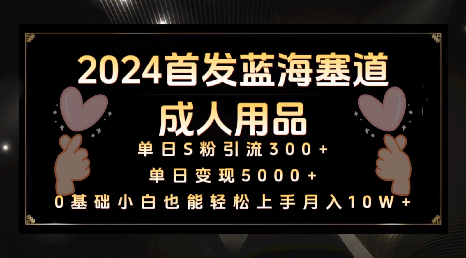2024首发蓝海塞道成人用品，月入10W+保姆教程-唐人网创