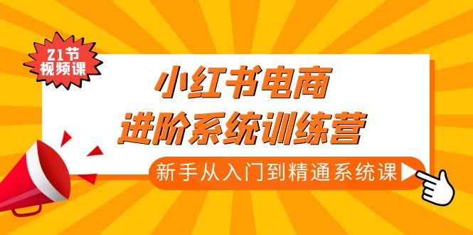 小红书电商进阶系统训练营：新手从入门到精通系统课（21节视频课）-唐人网创