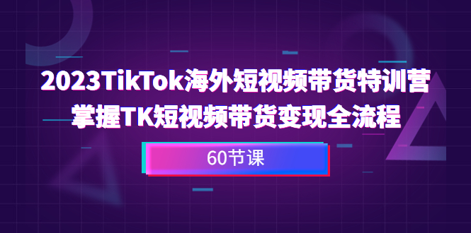 2023-TikTok海外短视频带货特训营，掌握TK短视频带货变现全流程（60节课）-唐人网创