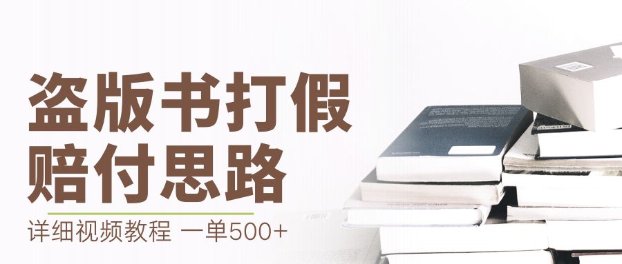 最新盗版书赔付打假项目，一单利润500+【详细玩法视频教程】-唐人网创