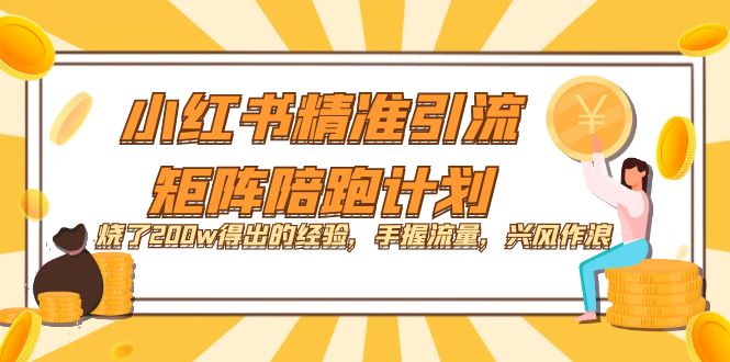 小红书精准引流·矩阵陪跑计划：烧了200w得出的经验，手握流量，兴风作浪！-唐人网创