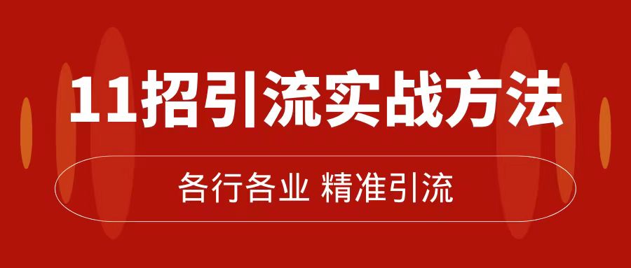 精准引流术：11招引流实战方法，让你私域流量加到爆（11节课完整版）-唐人网创