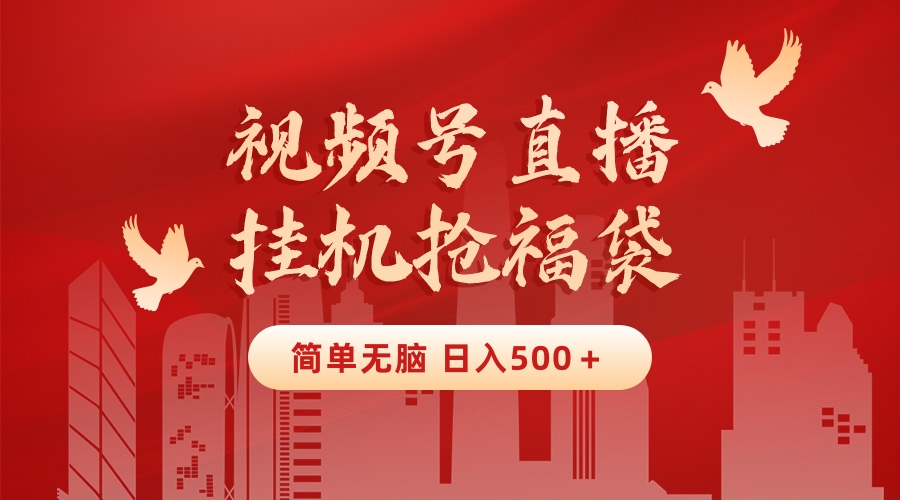 最新视频号直播挂机抢福袋项目，简单无脑，批量产出实物，轻松日入500＋-唐人网创