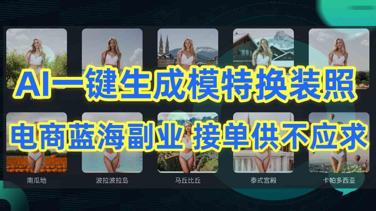 （9616期）AI制作一键生成模特换装照，电商蓝海副业供不应求-唐人网创