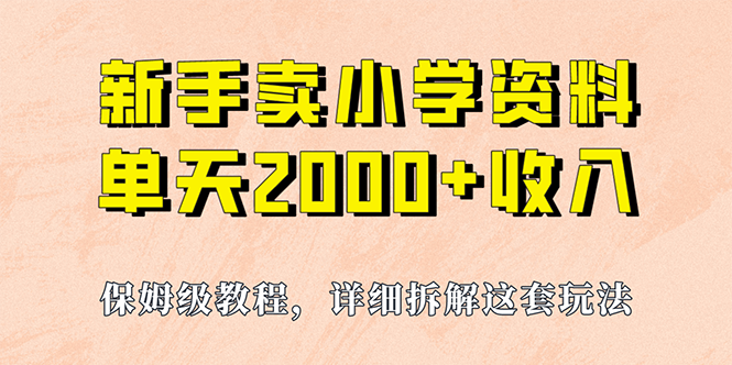 我如何通过卖小学资料，实现单天2000+，实操项目，保姆级教程+资料+工具-唐人网创