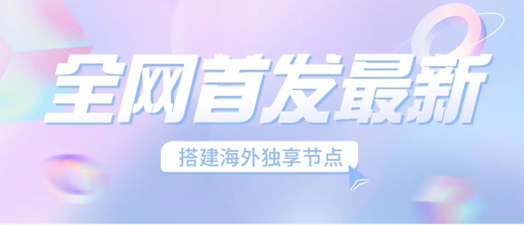 全网首发最新海外节点搭建，独享梯子安全稳定运营海外短视频，日入1000+-唐人网创