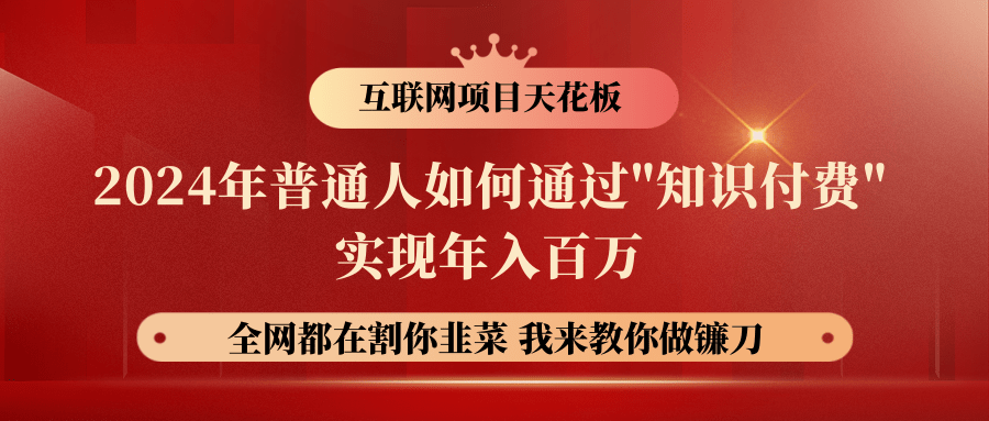 2024年普通人如何通过"知识付费"月入十万年入百万，实现财富自由-唐人网创