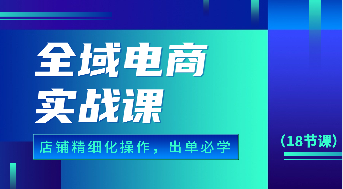 全域电商实战课，个人店铺精细化操作流程，出单必学内容（18节课）-唐人网创