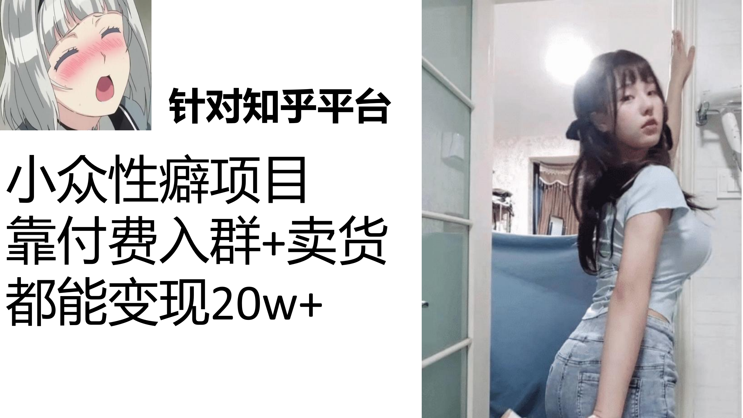 知乎小众性癖项目，Lsp的钱才是最好赚的，付费建群+卖货变现20w-唐人网创