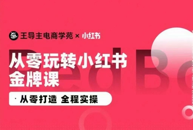 王导主·小红书电商运营实操课，​从零打造  全程实操-唐人网创