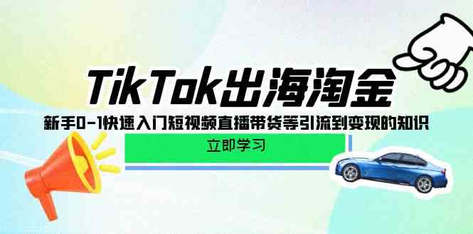 （10035期）TikTok-出海淘金，新手0-1快速入门短视频直播带货等引流到变现的知识-唐人网创