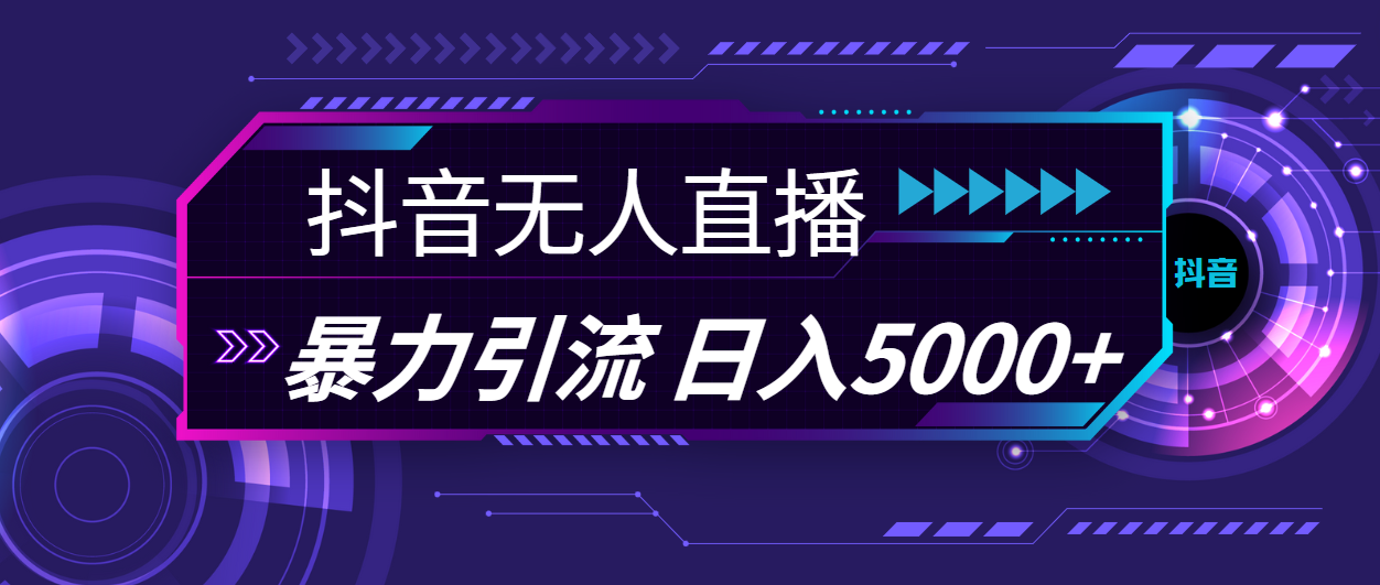 抖音无人直播，暴利引流，日入5000+-唐人网创