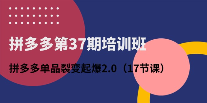 拼多多第37期培训班：拼多多单品裂变起爆2.0（17节课）-唐人网创