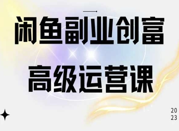 闲鱼电商运营高级课程，一部手机学会闲鱼开店赚钱-唐人网创