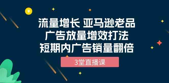 （10112期）流量增长 亚马逊老品广告放量增效打法，短期内广告销量翻倍（3堂直播课）-唐人网创