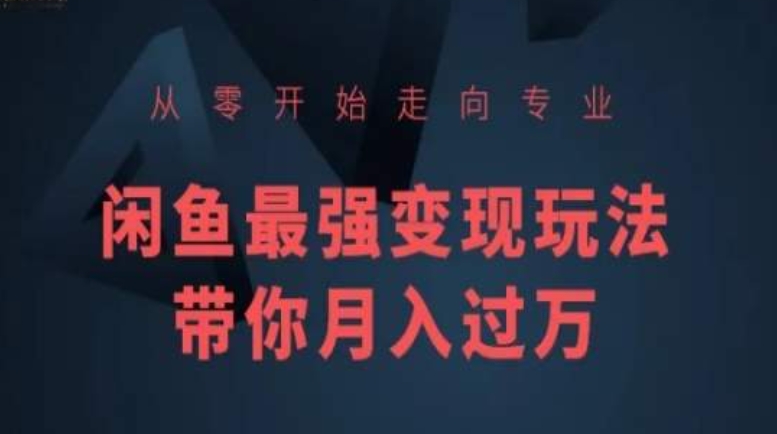 从零开始走向专业，闲鱼最强变现玩法带你月入过万-唐人网创