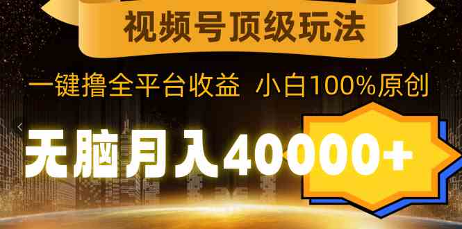 （9281期）视频号顶级玩法，无脑月入40000+，一键撸全平台收益，纯小白也能100%原创-唐人网创