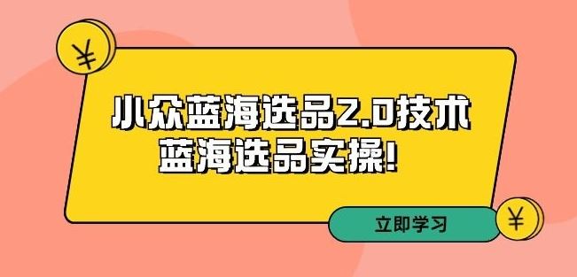 拼多多培训第33期：小众蓝海选品2.0技术-蓝海选品实操！-唐人网创