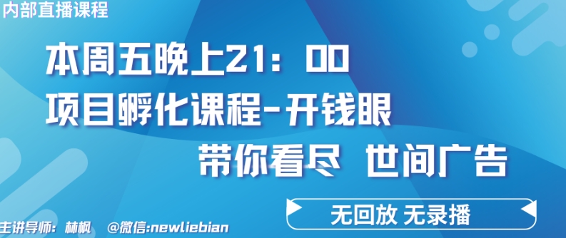 4.26日内部回放课程《项目孵化-开钱眼》赚钱的底层逻辑-唐人网创