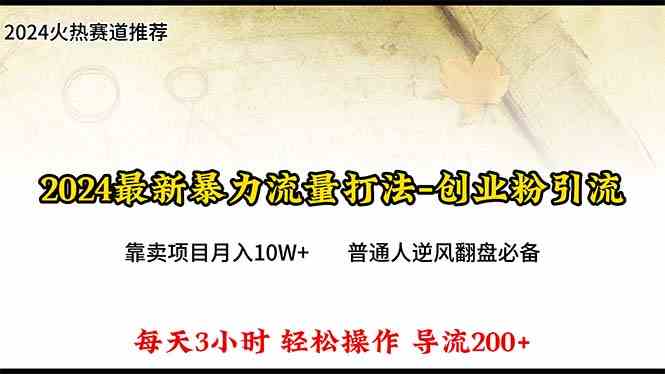 （10151期）2024年最新暴力流量打法，每日导入300+，靠卖项目月入10W+-唐人网创