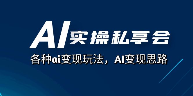 AI实操私享会，各种ai变现玩法，AI变现思路（67节课）-唐人网创