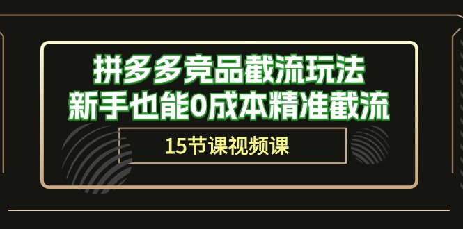 （10301期）拼多多竞品截流玩法，新手也能0成本精准截流（15节课）-唐人网创