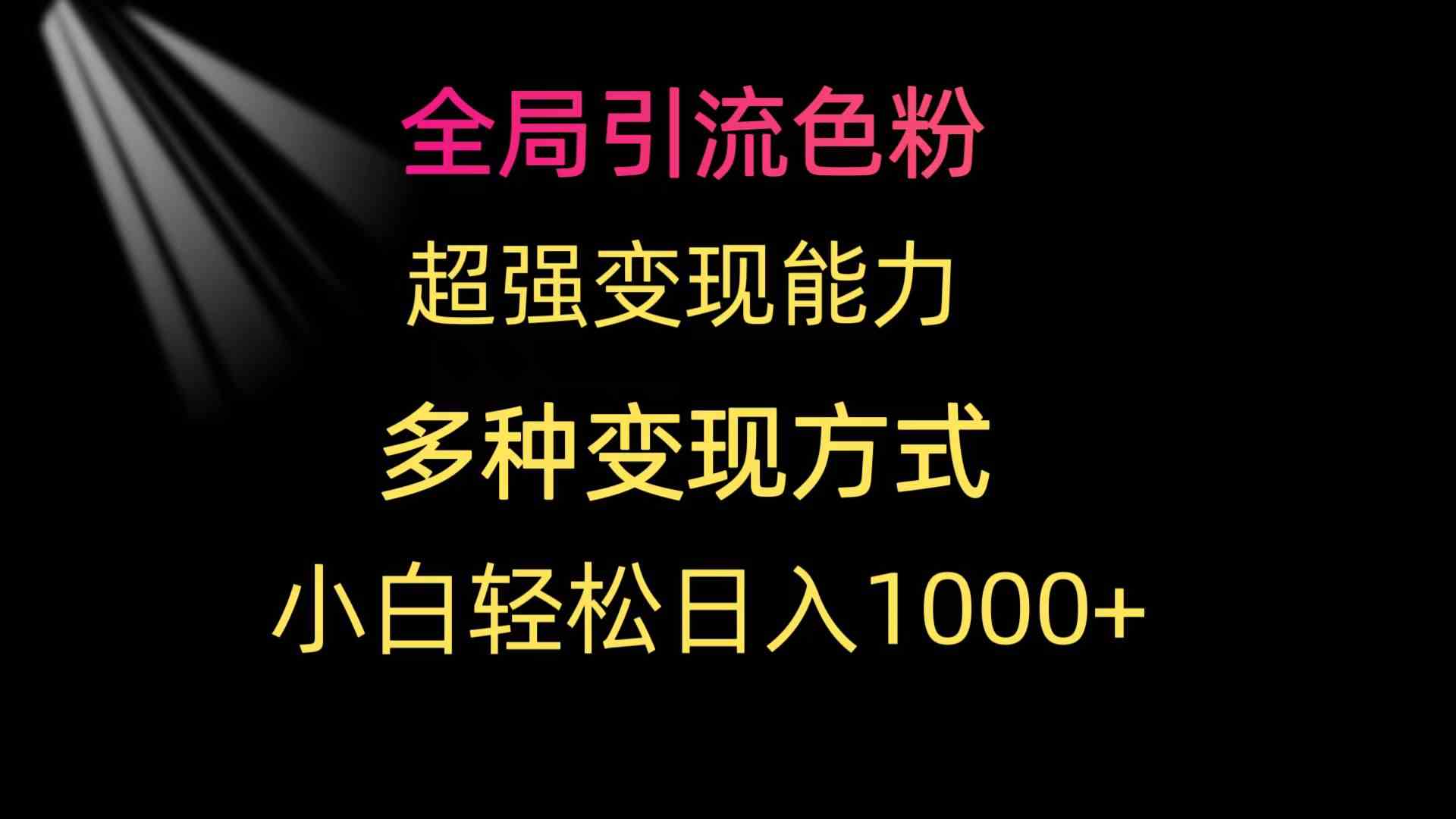 （9680期）全局引流色粉 超强变现能力 多种变现方式 小白轻松日入1000+-唐人网创