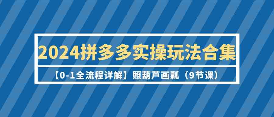 （9559期）2024拼多多实操玩法合集【0-1全流程详解】照葫芦画瓢（9节课）.-唐人网创