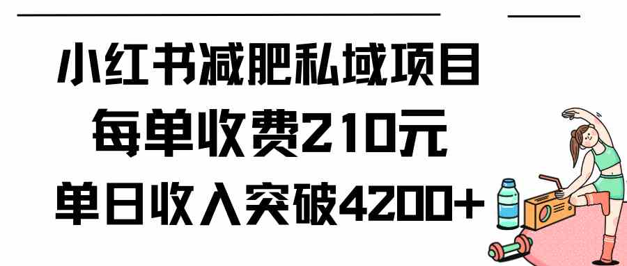 （9466期）小红书减肥私域项目每单收费210元单日成交20单，最高日入4200+-唐人网创