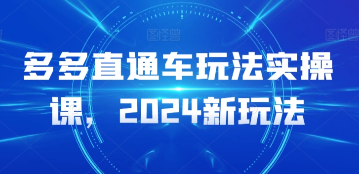 多多直通车玩法实操课，2024新玩法-唐人网创
