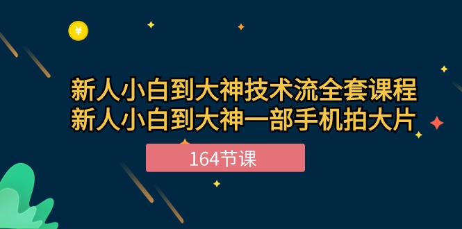 新手小白到大神技术流全套课程，新人小白到大神一部手机拍大片（164节）-唐人网创
