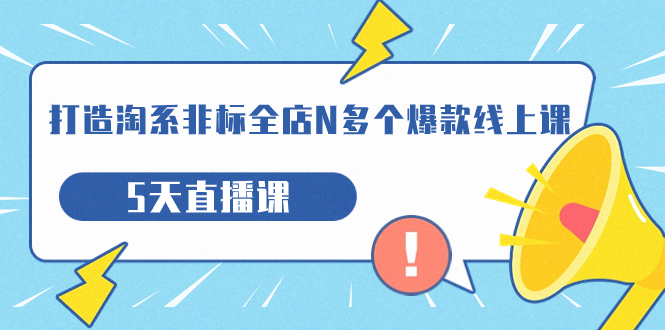 打造-淘系-非标全店N多个爆款线上课，5天直播课（19期）-唐人网创