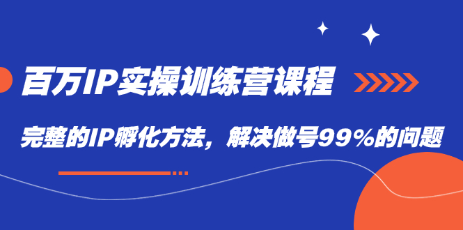 百万IP实战训练营课程，完整的IP孵化方法，解决做号99%的问题-唐人网创