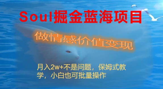 Soul掘金蓝海项目细分赛道，做情感价值变现，月入2w+不是问题-唐人网创