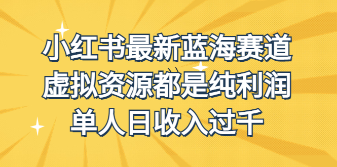 外面收费1980的小红书最新蓝海赛道，虚拟资源都是纯利润，单人日收入过千-唐人网创