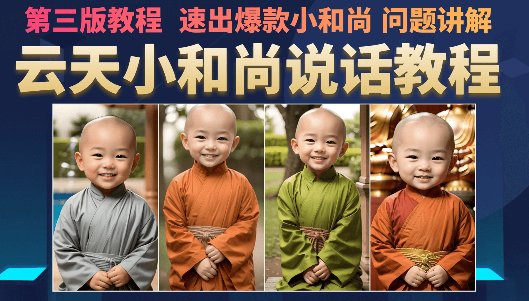 云天小和尚会说话，7天万粉（第3版教程）-唐人网创