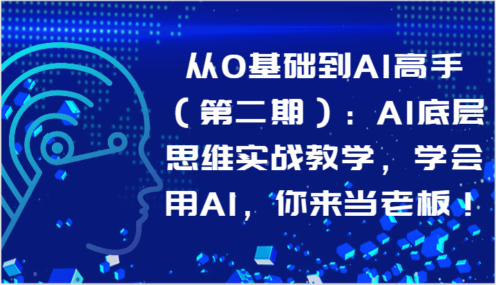 从0基础到AI高手（第二期）：AI底层思维实战教学，学会用AI，你来当老板！-唐人网创