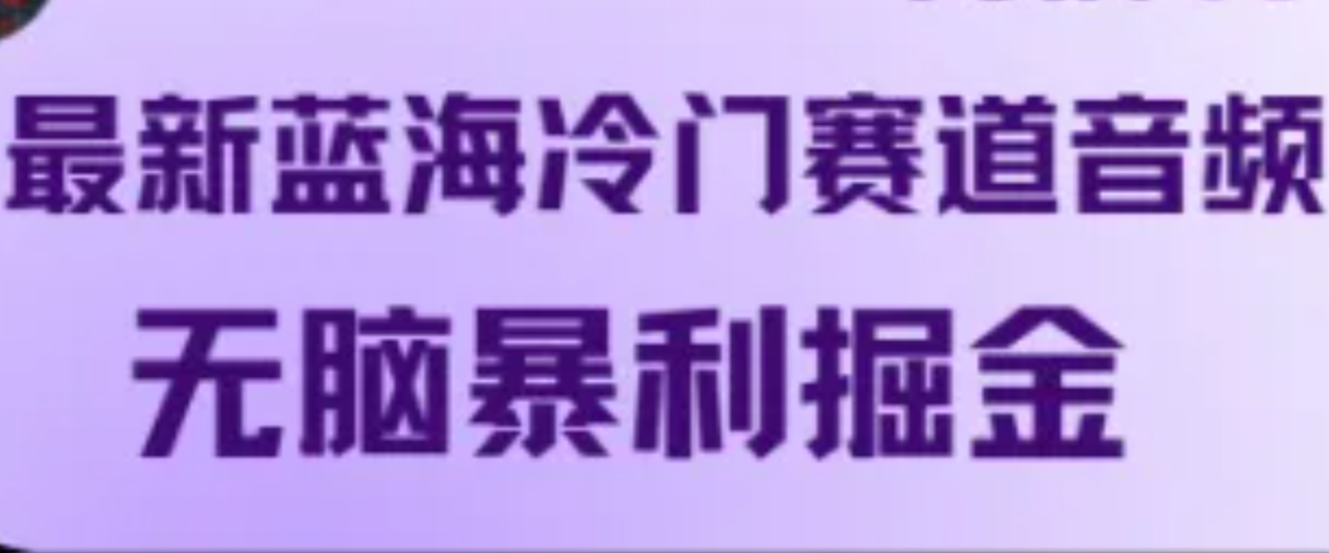 最新蓝海冷门赛道音频，无脑暴利掘金-唐人网创