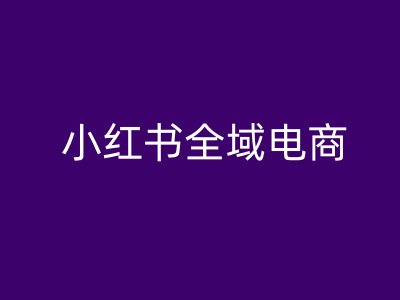 小红书全域电商，小红书电商教程-唐人网创