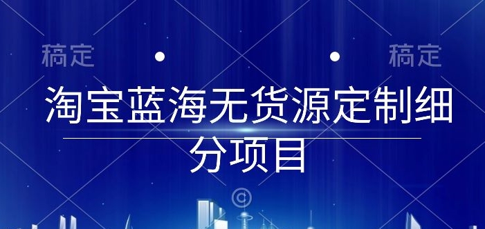 淘宝蓝海无货源定制细分项目，从0到起店实操全流程-唐人网创
