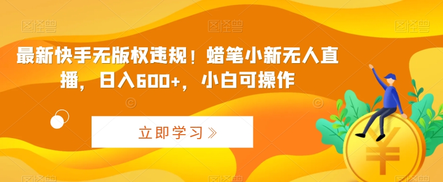 最新快手无版权违规！蜡笔小新无人直播，日入600+，小白可操作-唐人网创