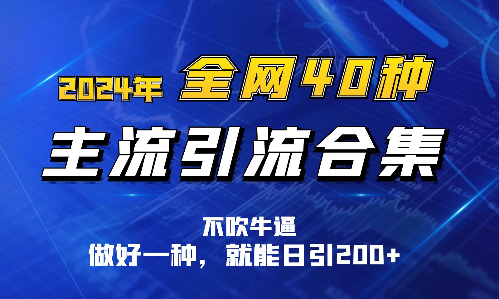 2024年全网40种暴力引流合计，做好一样就能日引100+-唐人网创