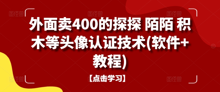 外面卖400的探探 陌陌 积木等头像认证技术(软件+教程)-唐人网创