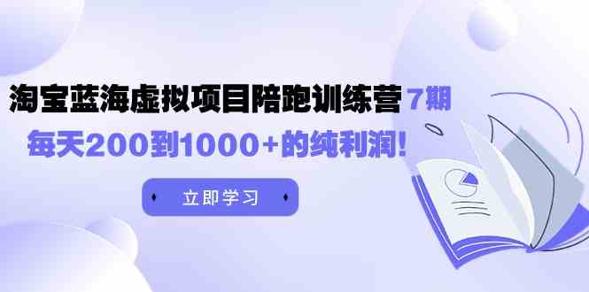 （9541期）黄岛主《淘宝蓝海虚拟项目陪跑训练营7期》每天200到1000+的纯利润-唐人网创